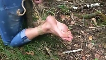 Outdoor Foot Fetish With Amateur Spanking