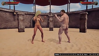 Ethan And Faye Engage In A Nude Combat In Naked Fighter 3d