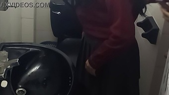 Secretly Filmed Bathroom Encounter With A College Student In A Dormitory
